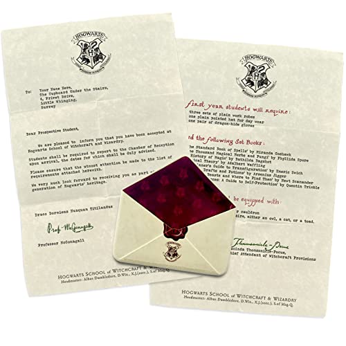 Personalized Hogwarts Acceptance Letter with Resin Envelope