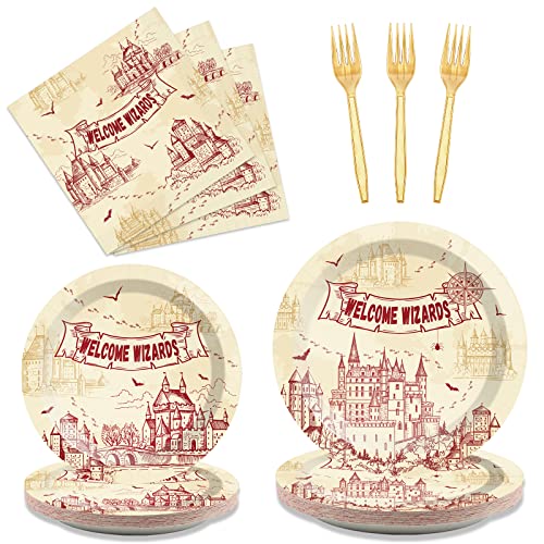 96-Pc Wizard Party Tableware Set: Plates & Napkins