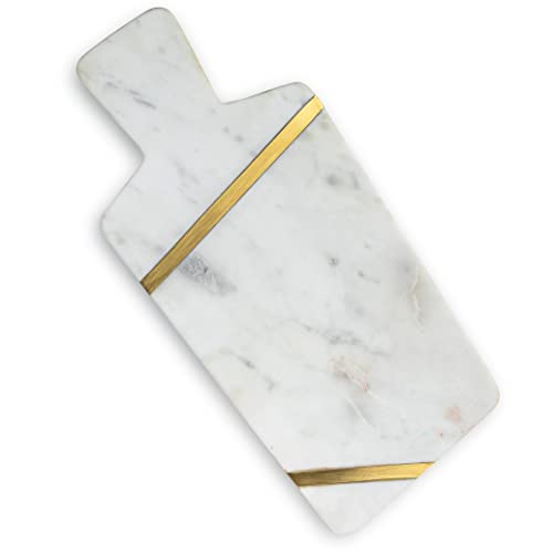 Handcrafted Marble & Brass Cheese Board