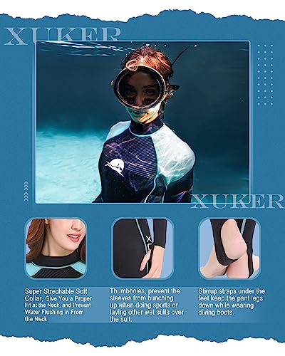 XUKER Women's 2mm Neoprene Wetsuit for Water Sports