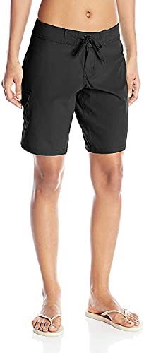 Women's UPF 50+ Black Board Shorts, Size 6