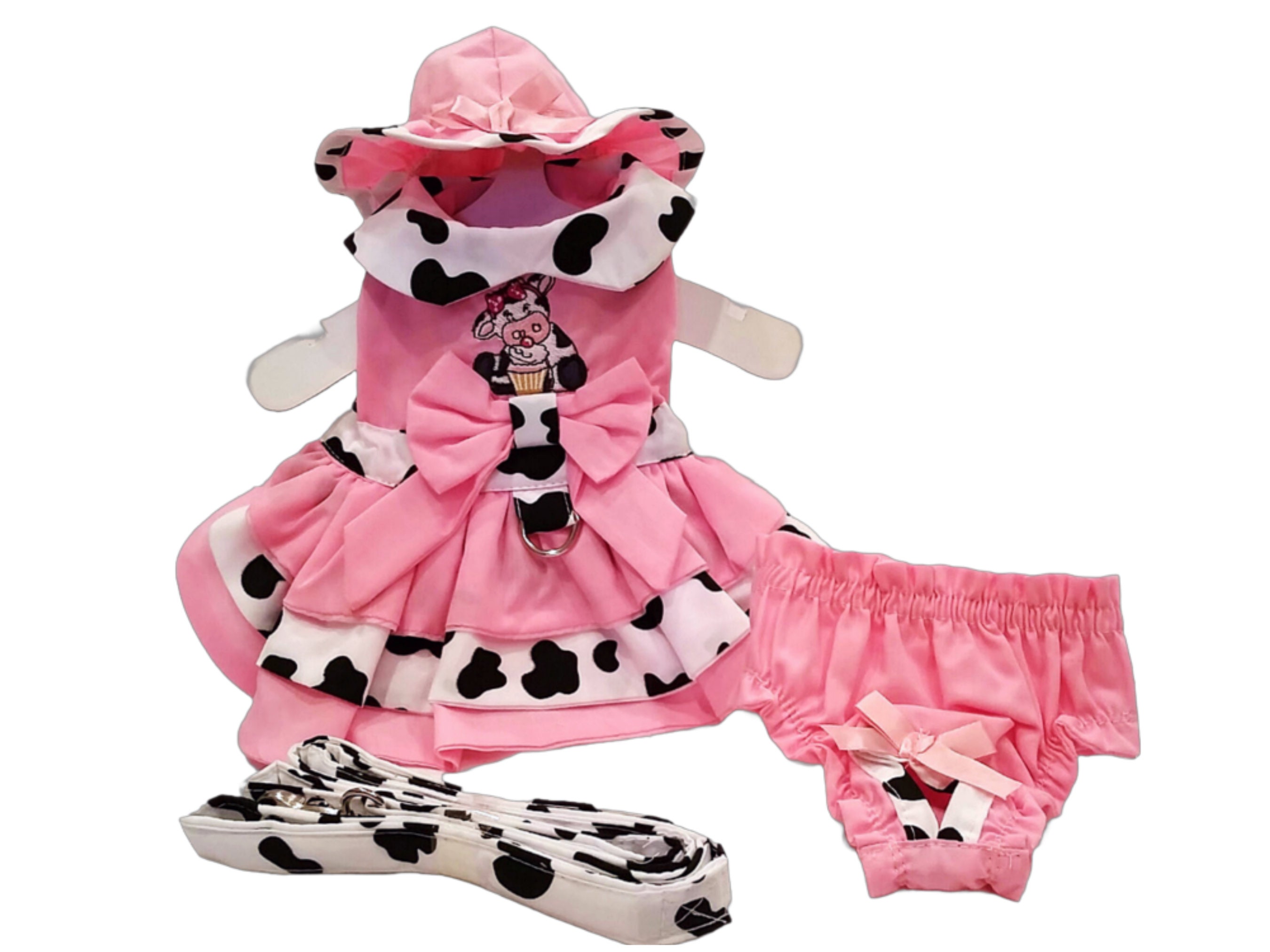 Cowgirl Cupcake Harness Dress with Leash for XS Dogs