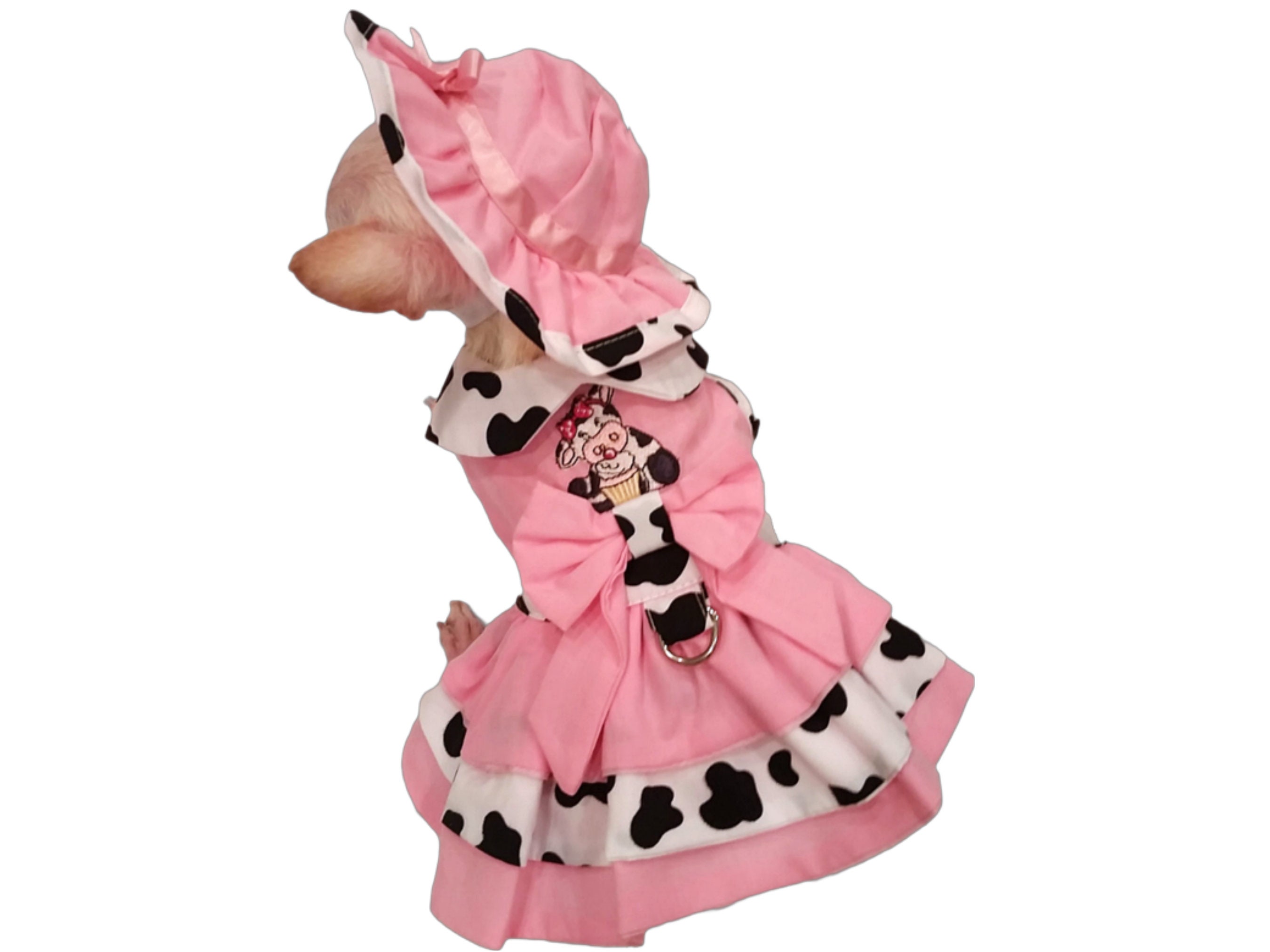 Cowgirl Cupcake Harness Dress with Leash for XS Dogs