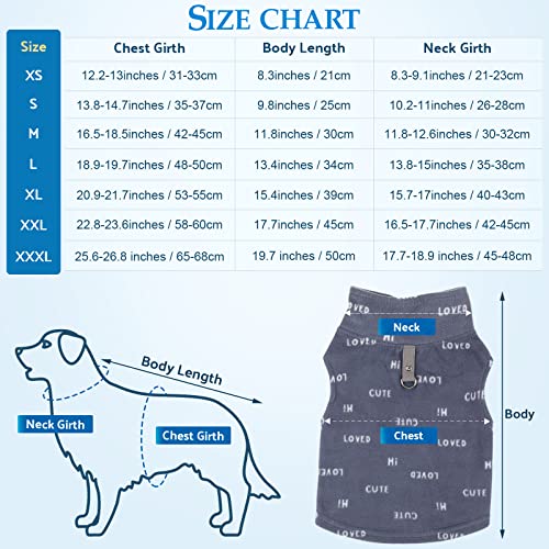 Winter Fabric Dog Sweater with Leash Ring