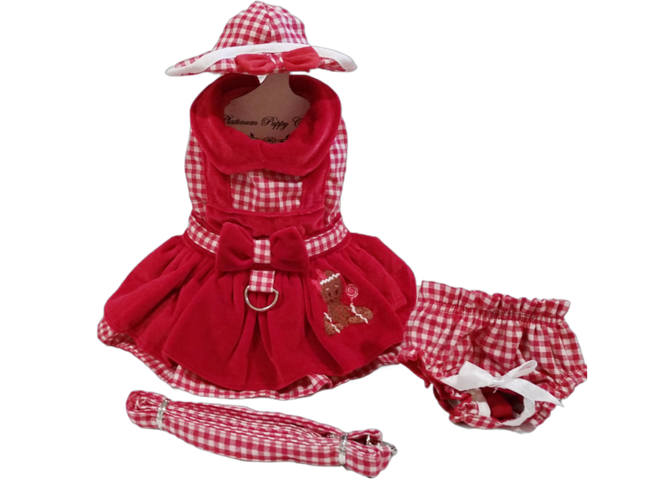 Gingerbread Girl Dog Dress Set in Multiple Sizes