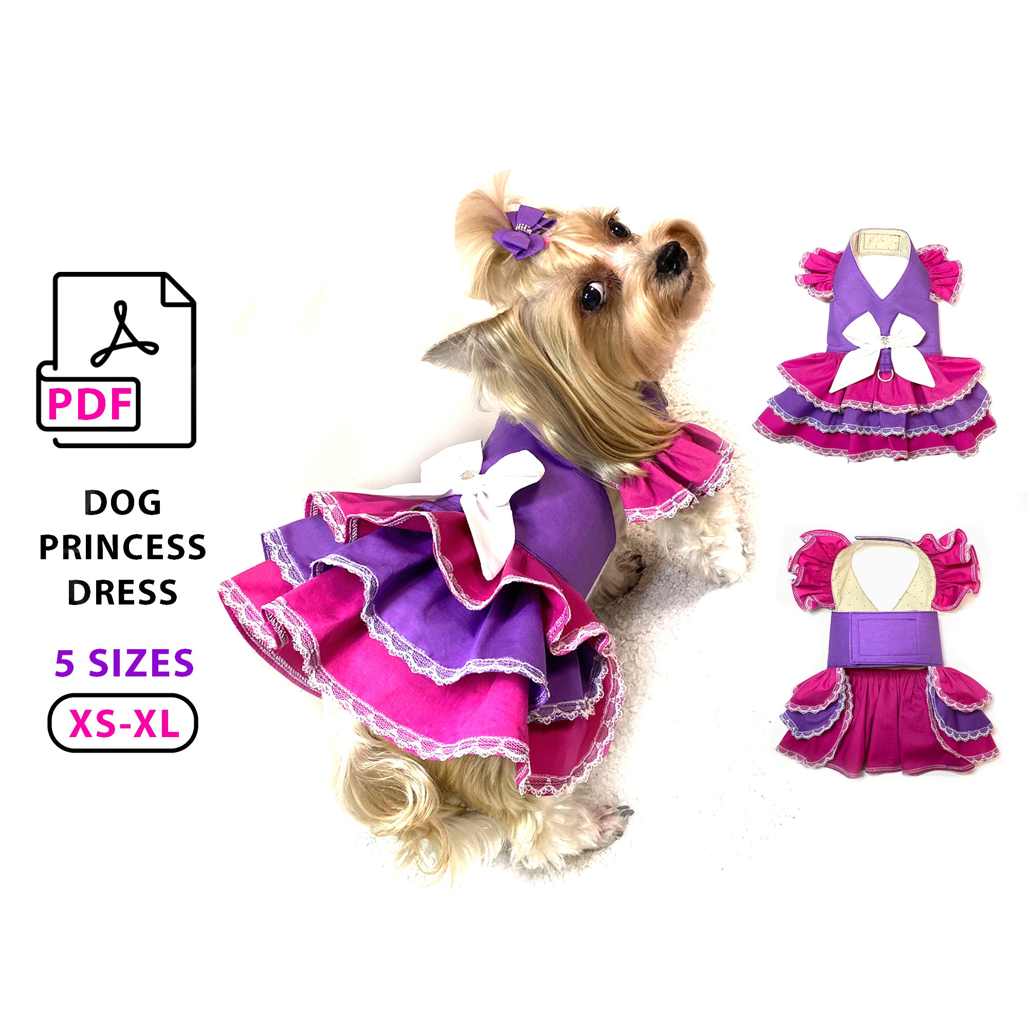 Small Dog Dresses PDF Patterns - 5 Sizes