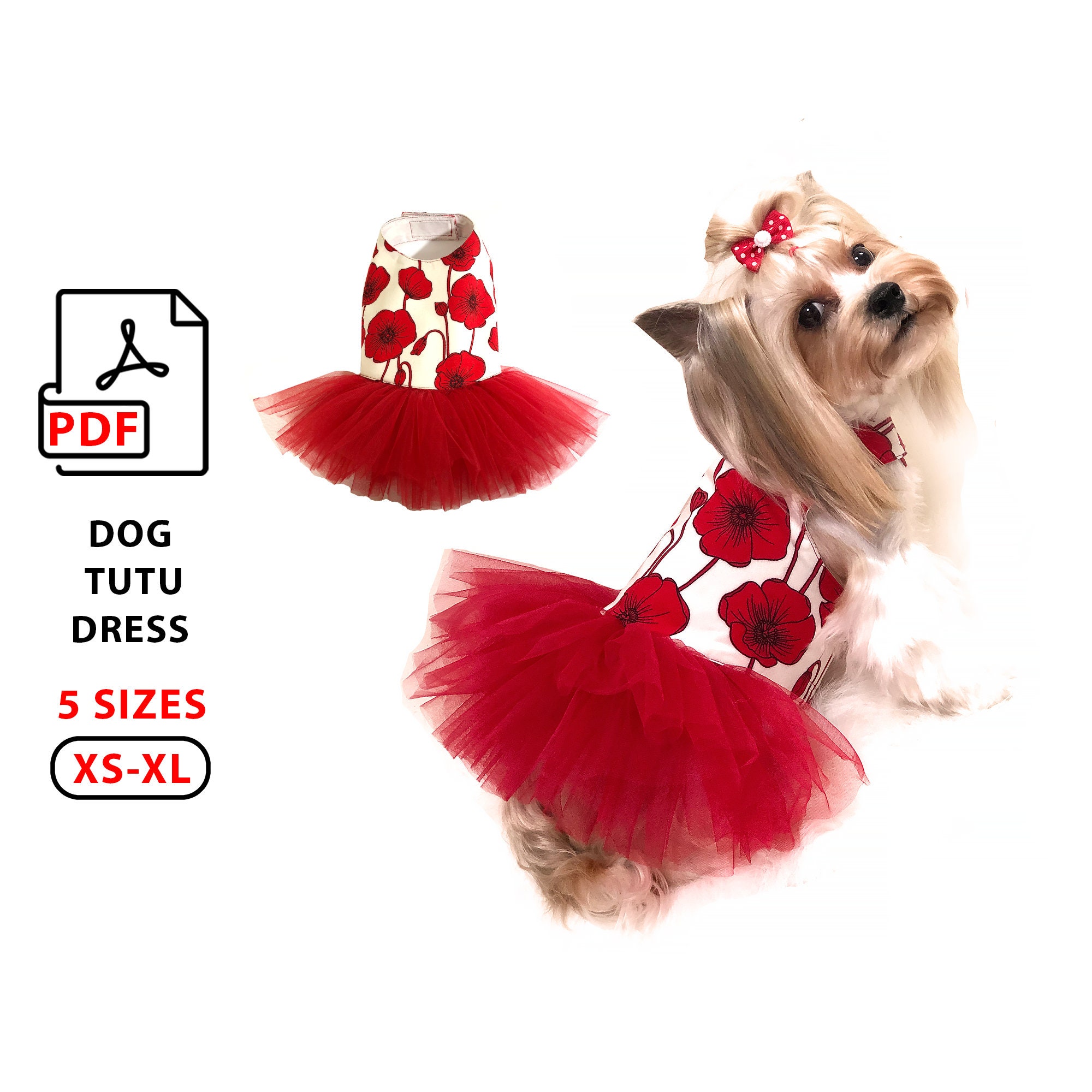 Small Dog Dresses PDF Patterns - 5 Sizes