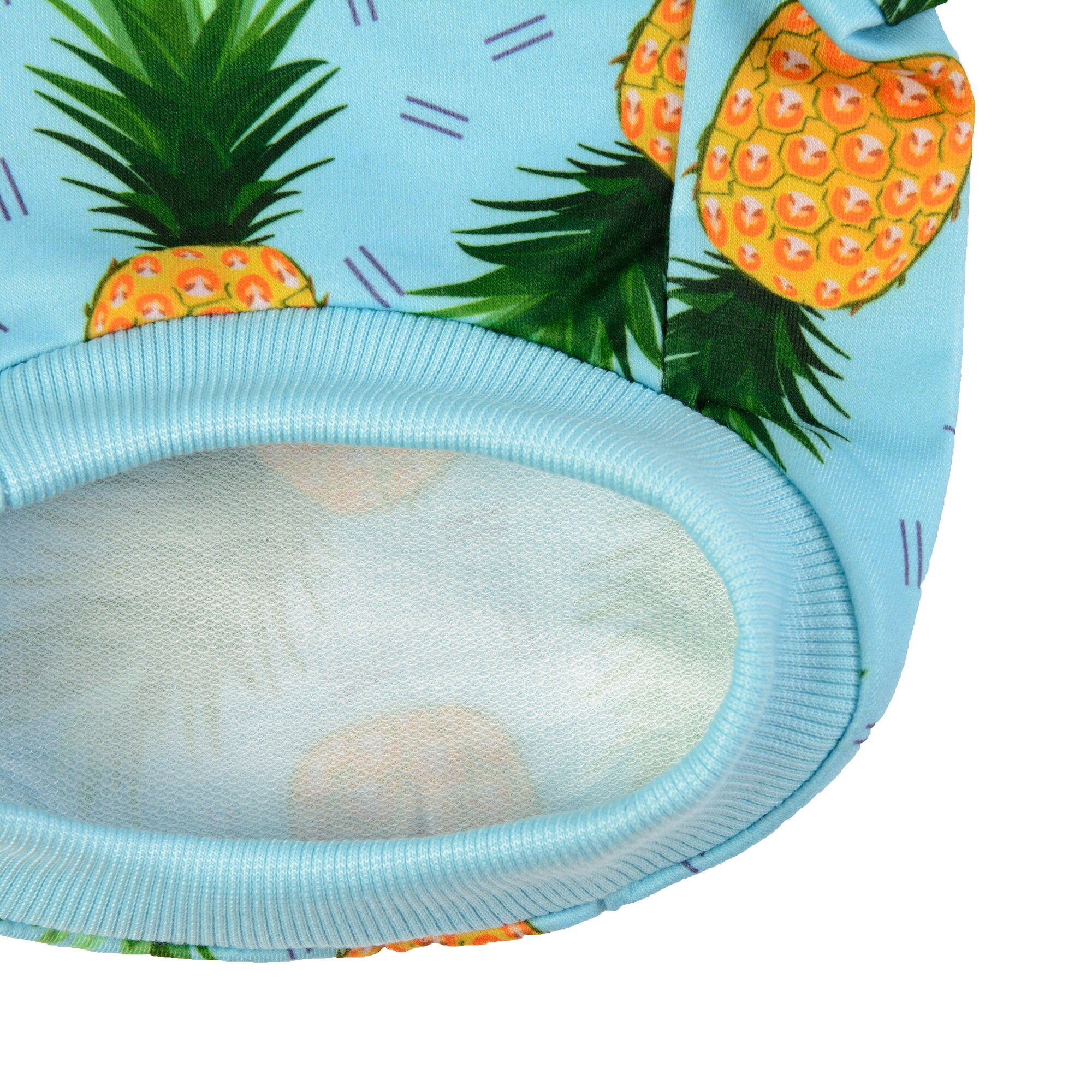 Pine-Appaw-Licious Dog Sweater: Pineapple Pattern Blue Jumper