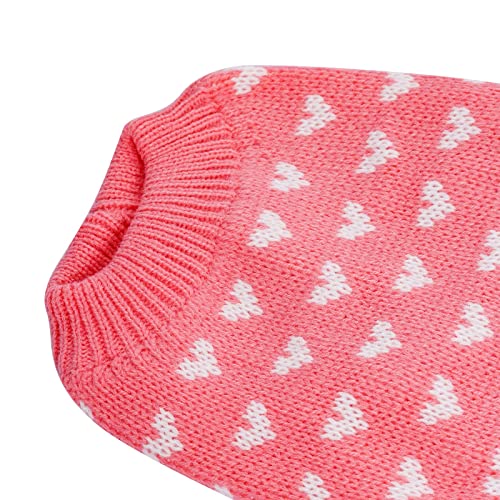 Pink Knitted Dog Sweater for Medium Dogs & Cats