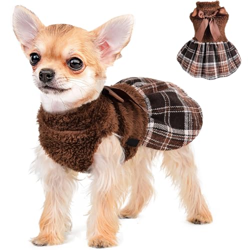 Plaid Dog Hooded Sweater for Small Dogs (Medium)