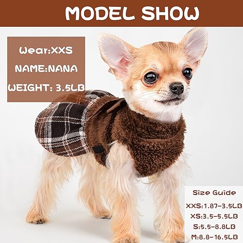 Plaid Dog Hooded Sweater for Small Dogs (Medium)