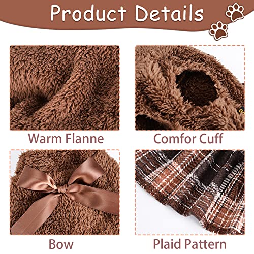 Plaid Dog Hooded Sweater for Small Dogs (Medium)