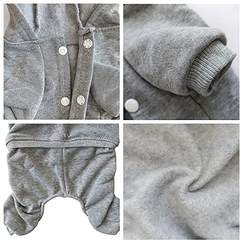 Cozy Dog Hoodie with Buttons, Warm Winter Pet Clothing