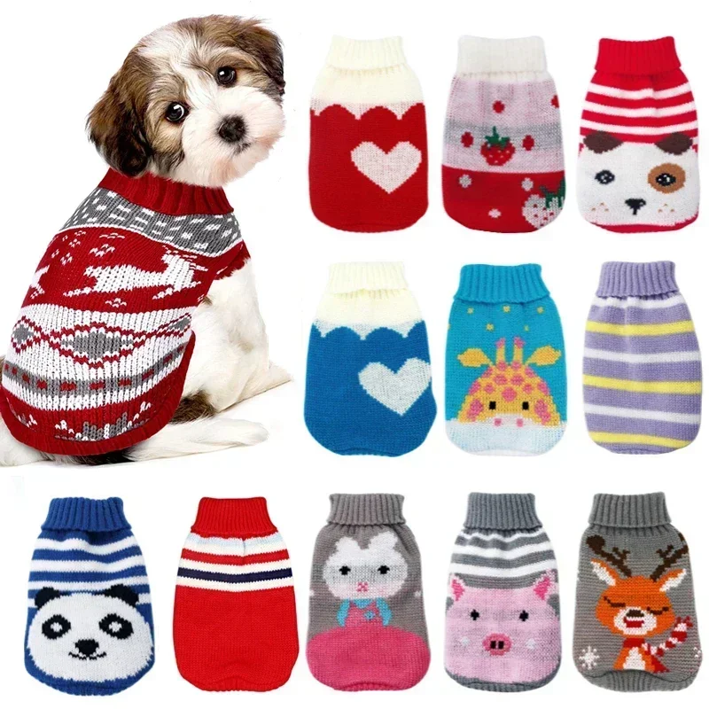 Cozy Cartoon Dog Sweater for Small Breeds in Winter