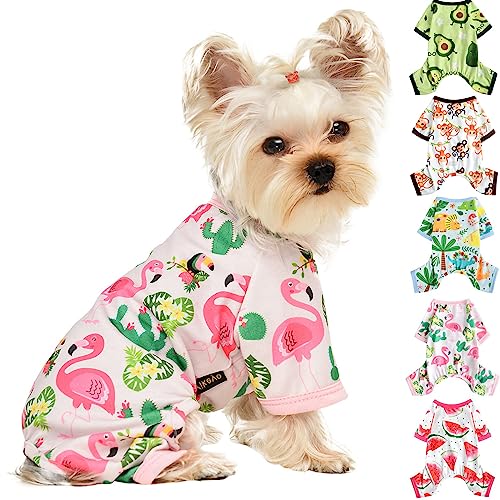 Pet Pajamas for Small Dogs - Flamingos