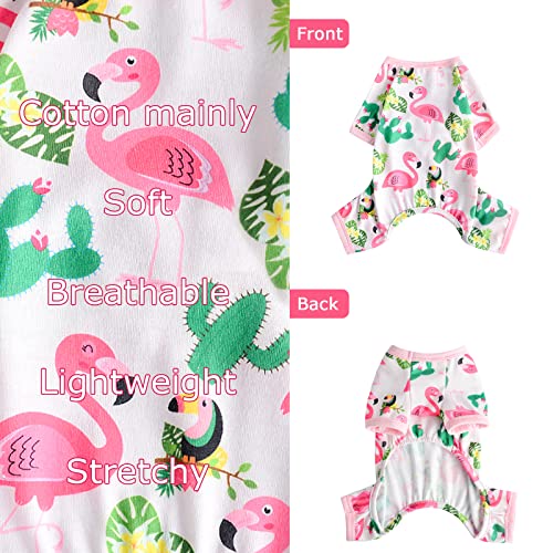 Pet Pajamas for Small Dogs - Flamingos