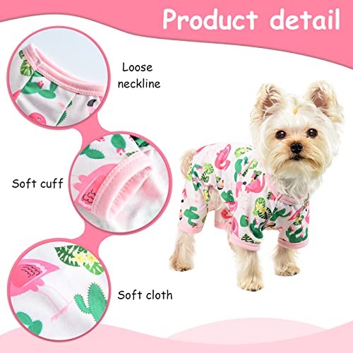 Pet Pajamas for Small Dogs - Flamingos