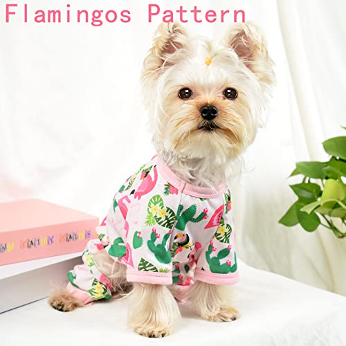 Pet Pajamas for Small Dogs - Flamingos