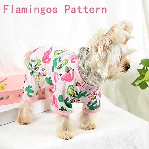 Pet Pajamas for Small Dogs - Flamingos
