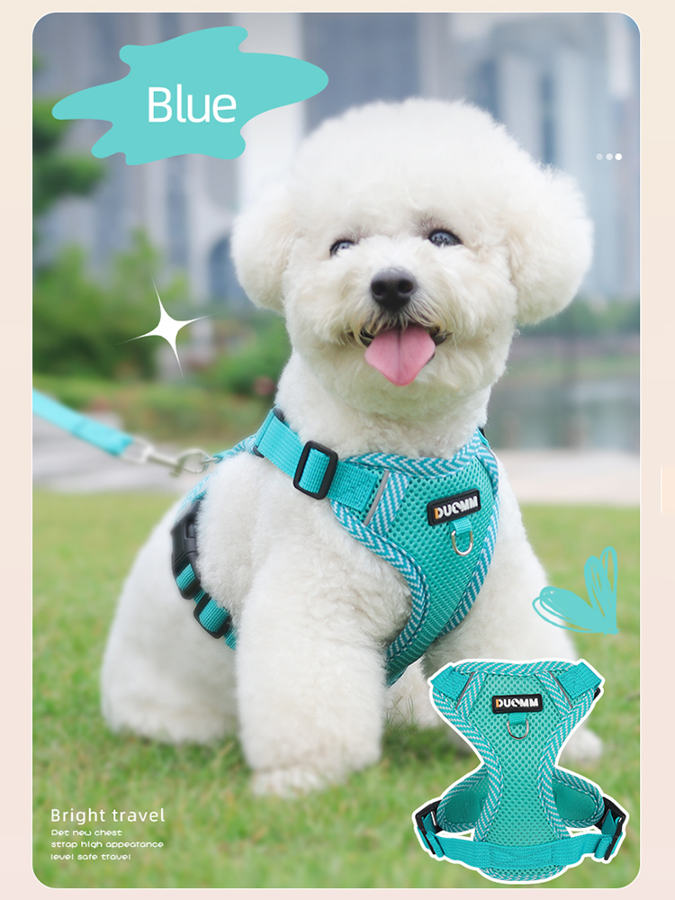Adjustable Reflective Mesh Dog Harness and Leash Set