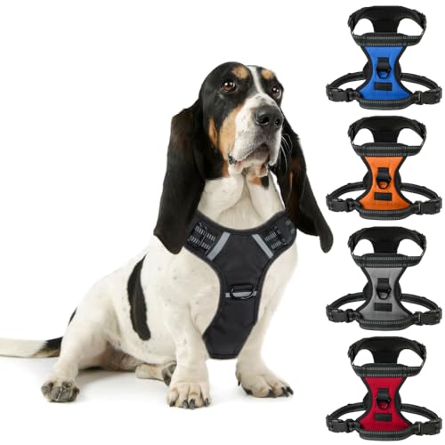 No-Pull Dog Harness with Comfortable Handle, Adjustable Straps
