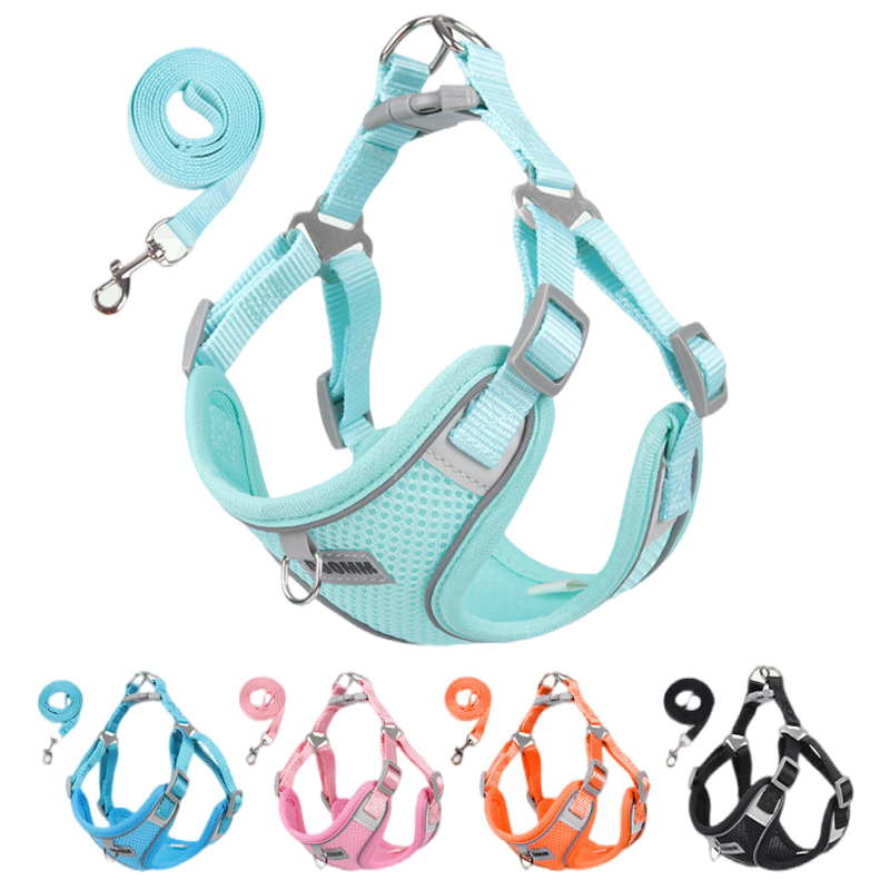Reflective Dog Harness Leash Set for Small/Medium Pets