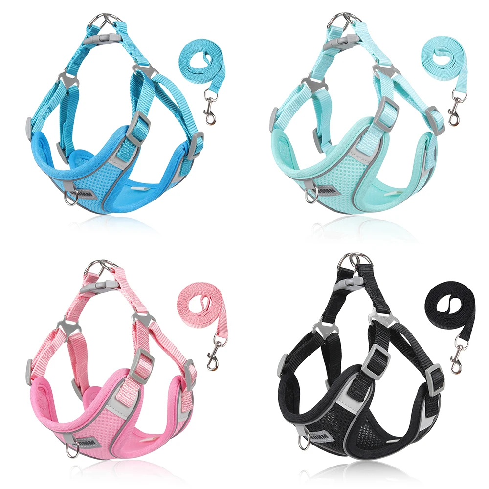 Reflective Dog Harness Leash Set for Small/Medium Pets