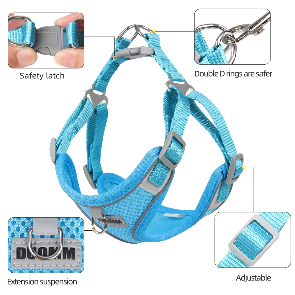 Reflective Dog Harness Leash Set for Small/Medium Pets