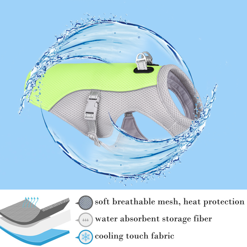 Cooling Dog Vest Harness Reflective Cool Jacket Small-Large