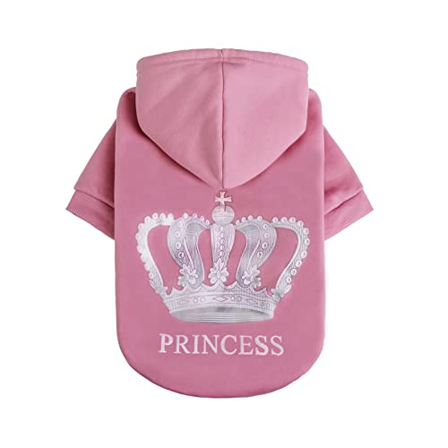 EXPAWLORER Pink Princess Fleece Hoodie for Dogs/Cats