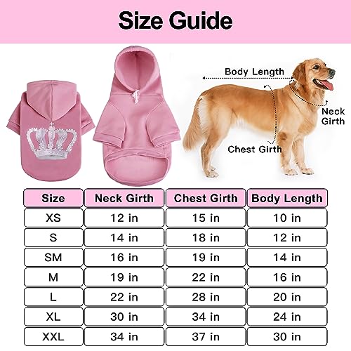 EXPAWLORER Pink Princess Fleece Hoodie for Dogs/Cats