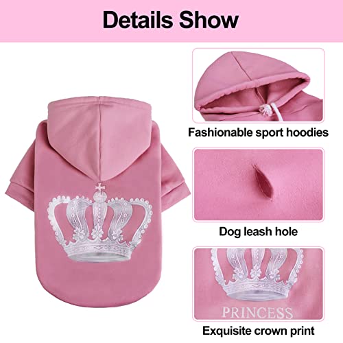 EXPAWLORER Pink Princess Fleece Hoodie for Dogs/Cats