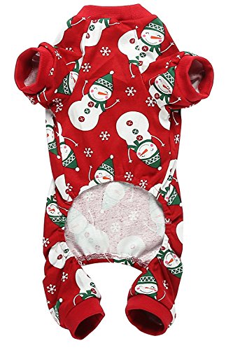 Cute Christmas Dog Pajamas - Red, Size Small