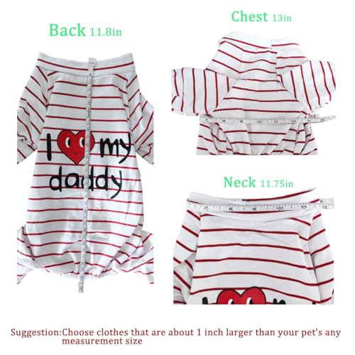 Cotton Dog Pajamas 2-Pack - Small/Medium Dogs, I Love Mommy/Daddy