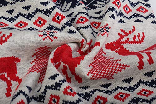 Dog Pajamas Xmas Cotton Grey Red 16" Medium