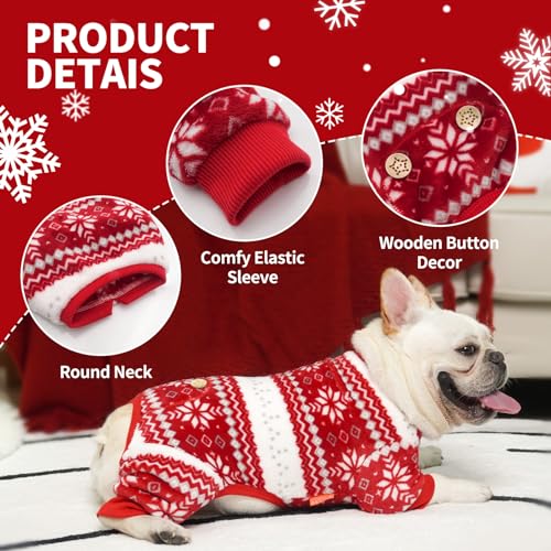 Christmas Snowflake Dog Pajamas for Small/Medium Dogs