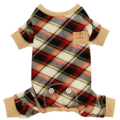 Checkered Stretchy Soft Dog Pajamas for Small Dogs