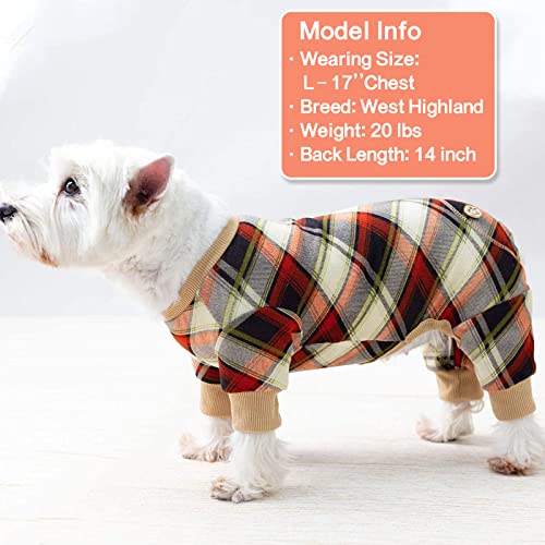 Checkered Stretchy Soft Dog Pajamas for Small Dogs