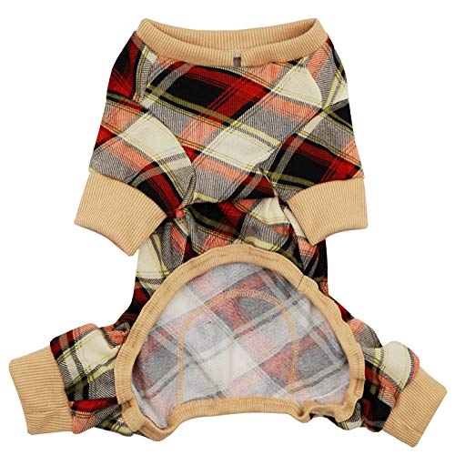 Checkered Stretchy Soft Dog Pajamas for Small Dogs