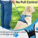 Adjustable Oxford Dog Harness with Reflective Leash - Blue
