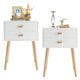 Modern White Bedside Table Set with Drawers
