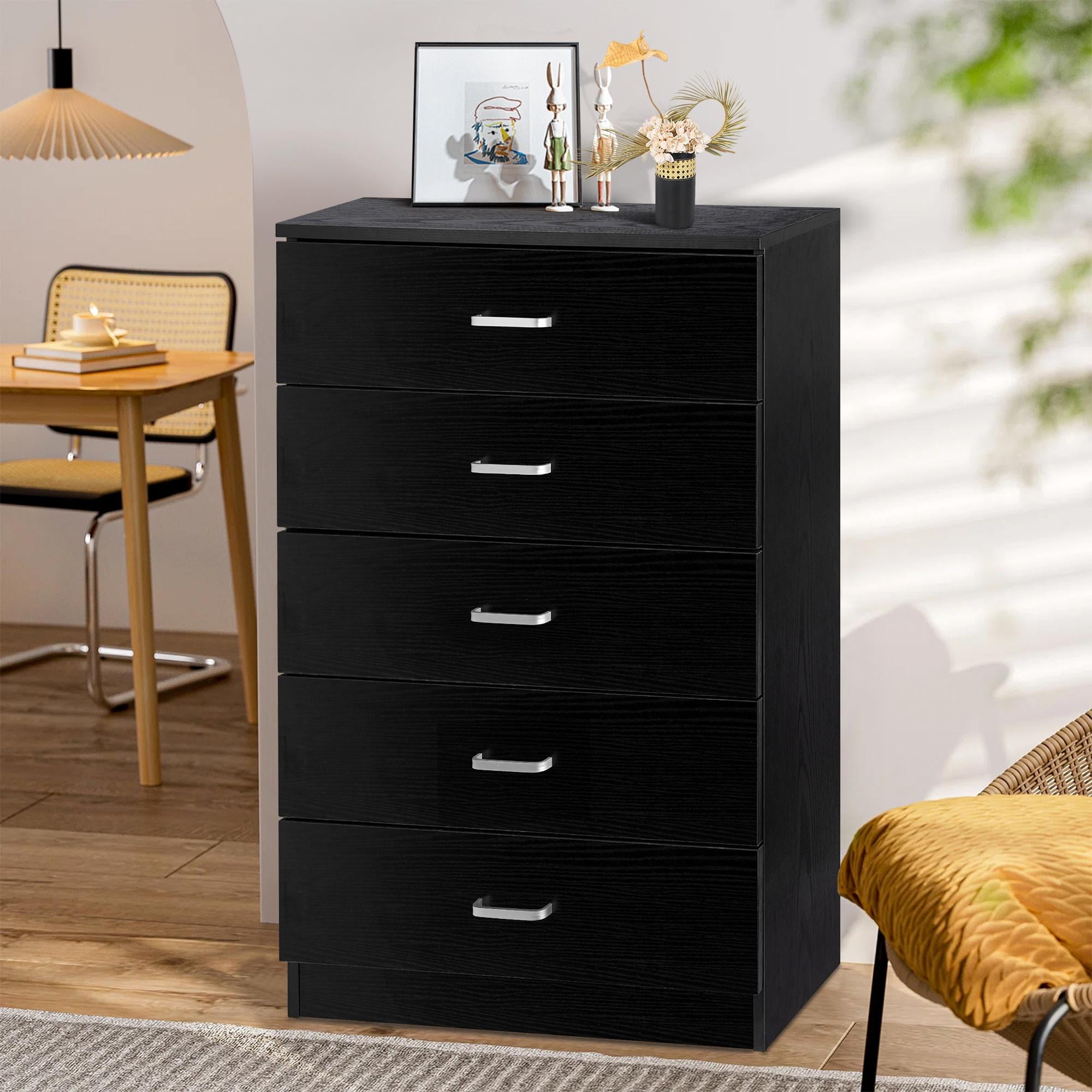 Modern Black 4-Drawer Dresser for Any Room