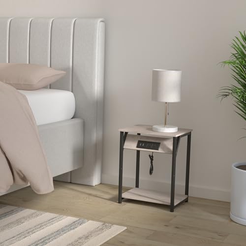 VASAGLE Charging Side Table with USB Ports and Outlets