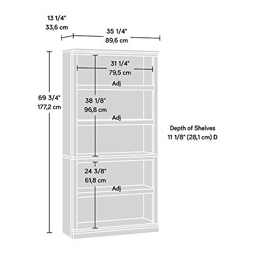 Sauder Select 5-Shelf Bookcase, Abbey Oak Finish
