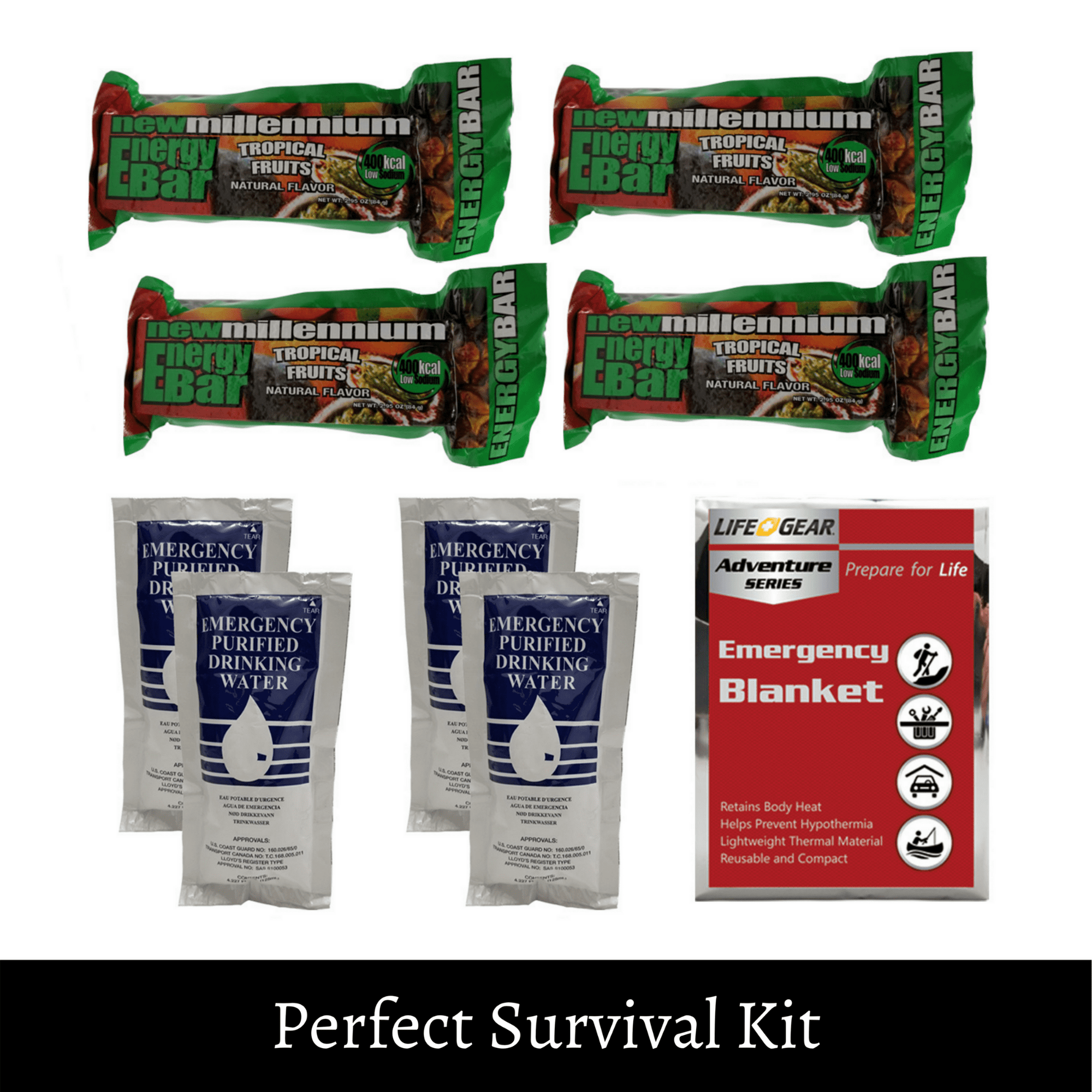 Disaster Survival Kit with Food, Water & First Aid