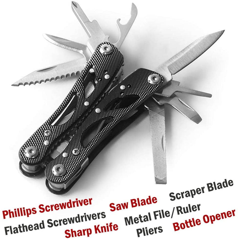 Black Stainless Steel Pocket Multi-Tool Kit