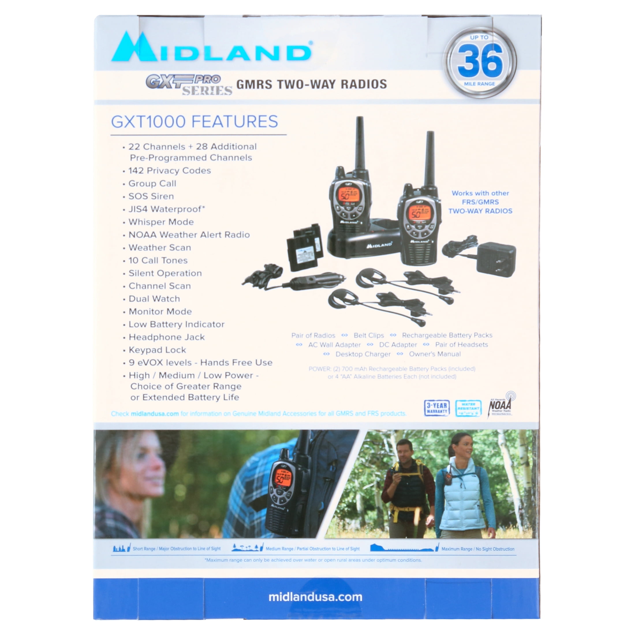 Waterproof Long Range Two-Way Radio with Privacy Codes