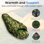 Camouflage Mummy Sleeping Bag with Pillow for Camping