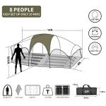 8-Person Weather Resistant Camping Tent with Carry Bag