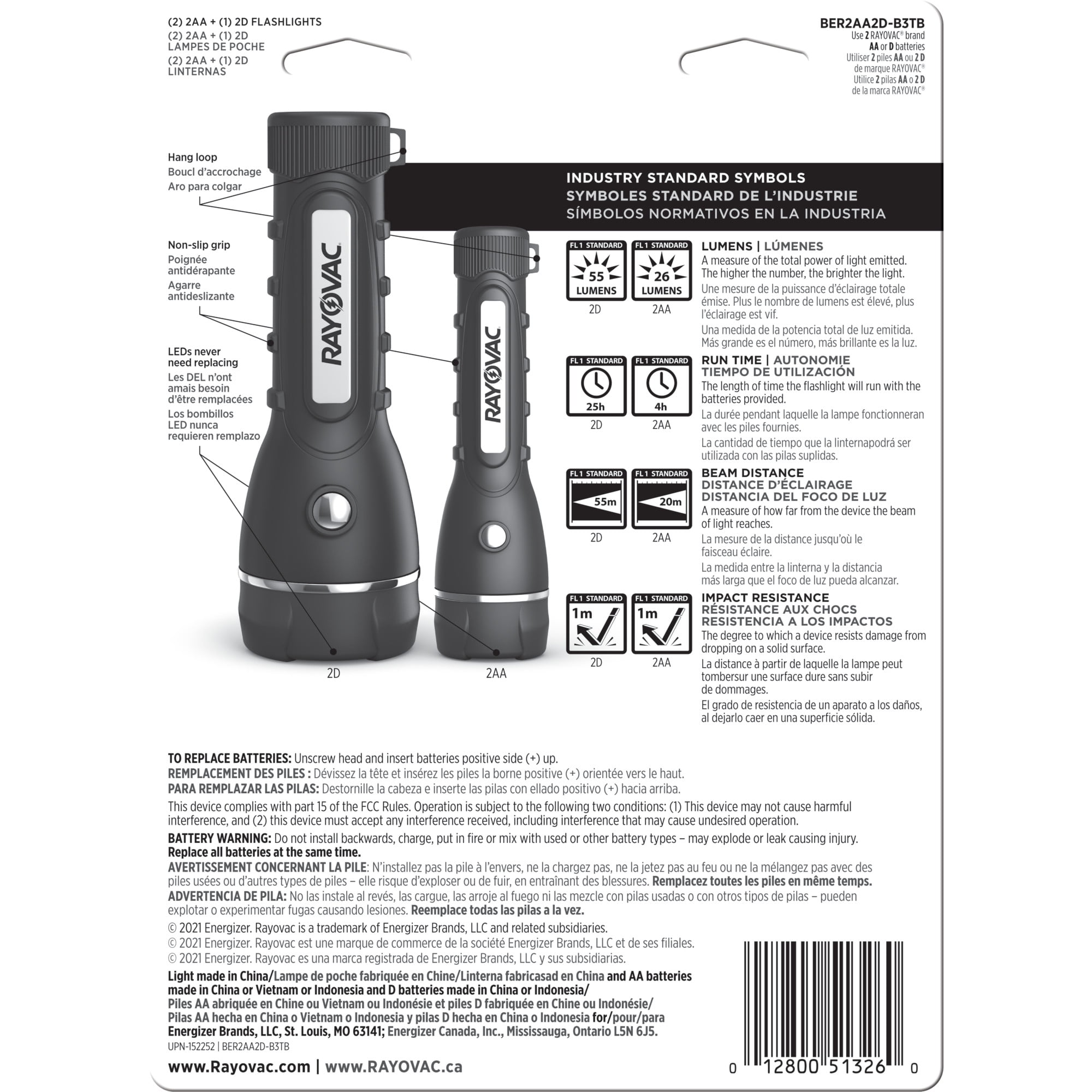 Robust LED Flashlight 3-Pack by Rayovac